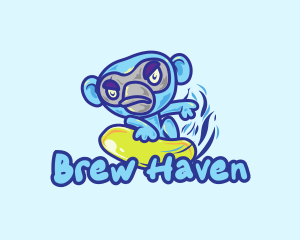 Monkey Water Surfer  logo design