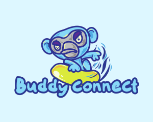 Monkey Water Surfer  logo design