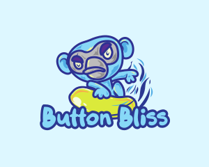 Monkey Water Surfer  logo design