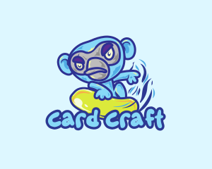 Monkey Water Surfer  logo design