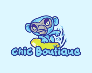 Monkey Water Surfer  logo design