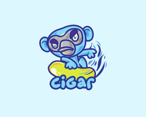 Monkey Water Surfer  logo design