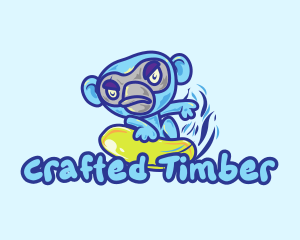 Monkey Water Surfer  logo design