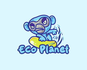 Monkey Water Surfer  logo design