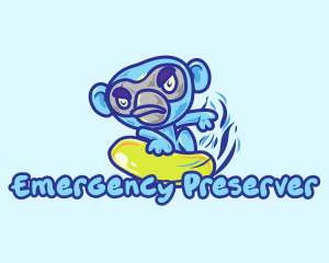 Monkey Water Surfer  logo design