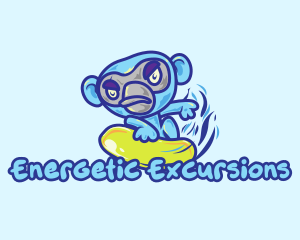 Monkey Water Surfer  logo design