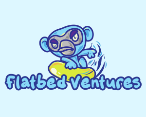 Monkey Water Surfer  logo design