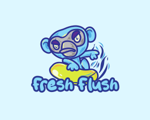 Monkey Water Surfer  logo design