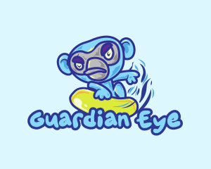 Monkey Water Surfer  logo design