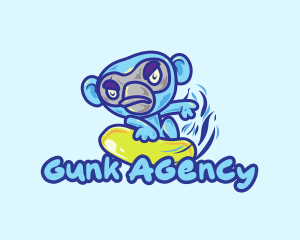 Monkey Water Surfer  logo design