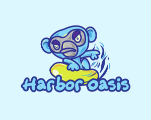 Monkey Water Surfer  logo design