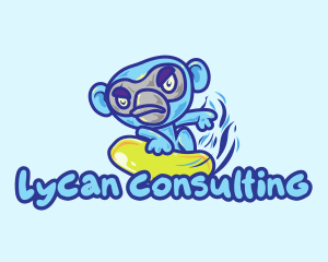 Monkey Water Surfer  logo design