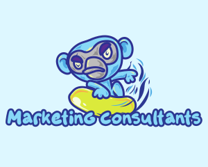 Monkey Water Surfer  logo design