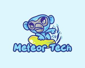 Monkey Water Surfer  logo design