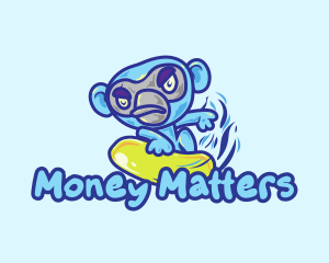 Monkey Water Surfer  logo design