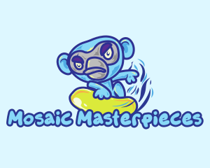 Monkey Water Surfer  logo design