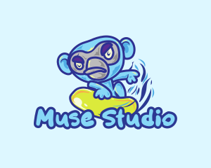 Monkey Water Surfer  logo design