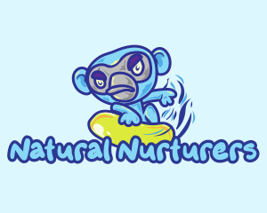 Monkey Water Surfer  logo design