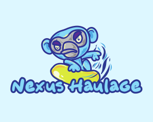 Monkey Water Surfer  logo design