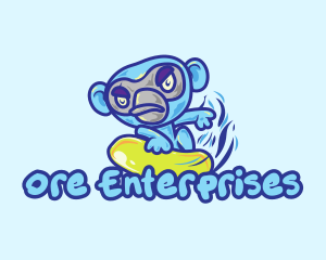 Monkey Water Surfer  logo design