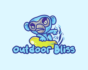 Monkey Water Surfer  logo design