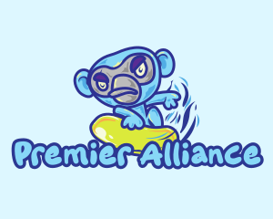 Monkey Water Surfer  logo design