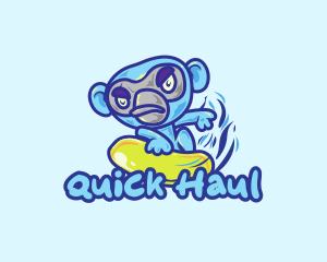 Monkey Water Surfer  logo design