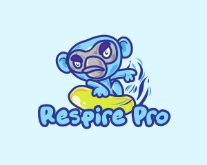 Monkey Water Surfer  logo design