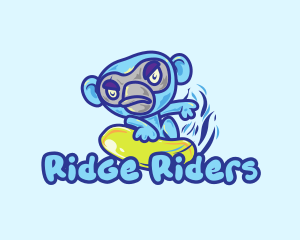 Monkey Water Surfer  logo design