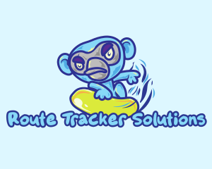 Monkey Water Surfer  logo design