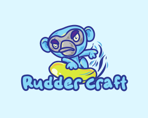 Monkey Water Surfer  logo design