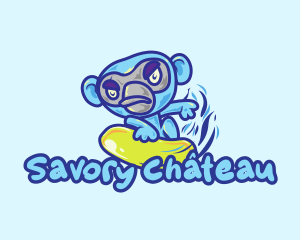 Monkey Water Surfer  logo design