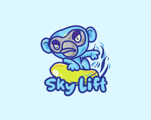 Monkey Water Surfer  logo design