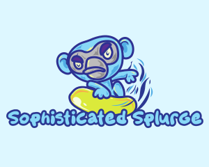 Monkey Water Surfer  logo design