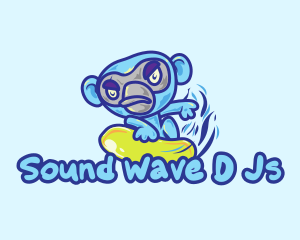 Monkey Water Surfer  logo design