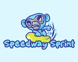 Monkey Water Surfer  logo design