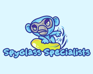 Monkey Water Surfer  logo design