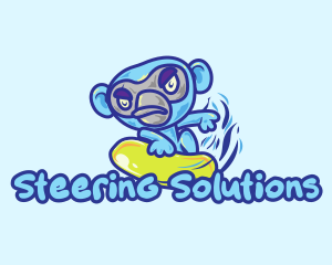 Monkey Water Surfer  logo design