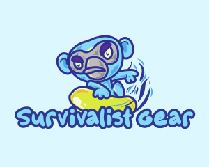 Monkey Water Surfer  logo design