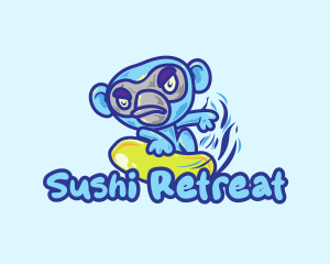 Monkey Water Surfer  logo design