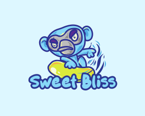 Monkey Water Surfer  logo design