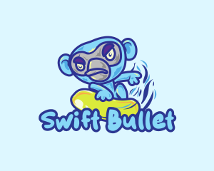 Monkey Water Surfer  logo design