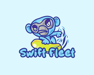 Monkey Water Surfer  logo design