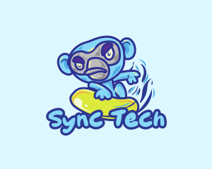 Monkey Water Surfer  logo design