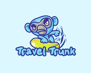 Monkey Water Surfer  logo design