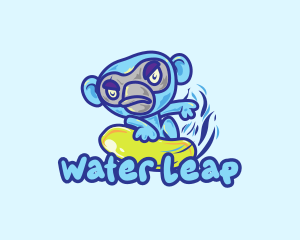 Monkey Water Surfer  logo design