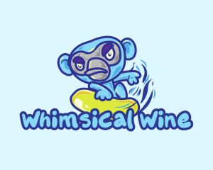 Monkey Water Surfer  logo design