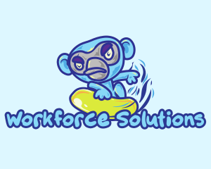 Monkey Water Surfer  logo design