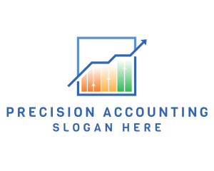 Statistics Graph Accounting logo design