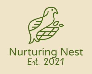 Green Bird Nest  logo design